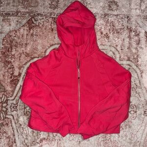 Pink Lululemon hooded full zip scuba